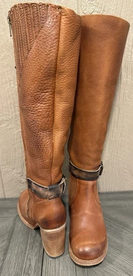 Steven HOLLAND Freebird 女式棕色皮革及膝靴 8 码 — 第 1/4 张图片