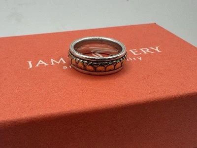 Anel James Avery aposentado ouro 14k prata esterlina coração eterno a coração tamanho 5 - Imagem 1 de 4