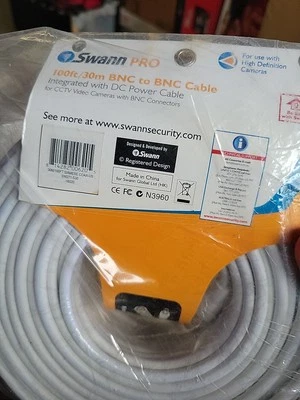 Swann Pro-Series HD BNC 100-ft Security Cable White, Power/Video In-1 - Image 1 of 2