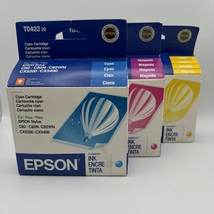 (3) EPSON T0422 T0423 T0424 ink Cartridges FREE S/H EXP 2006 - Picture 1 of 2