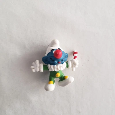 Smurfs 1997 Jester Smurf Clown Vintage Figure PVC Toy Peyo Schleich Hong Kong  - Image 1 of 3