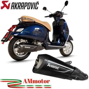 Akrapovic Vespa Gts 300 2021 Exhaust Motorcycle Slip-On Steel Black Approved - Picture 1 of 7