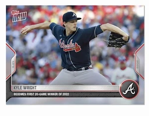 2022 TOPPS NOW #952 KYLE WRIGHT BRAVES FIRST 20 GAME WINNER OF 2022 - Picture 1 of 4