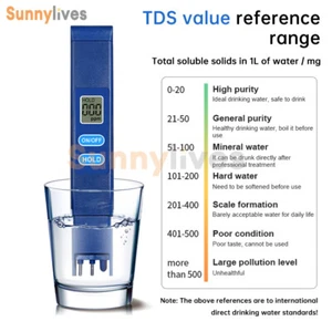 Tragbares TDS Messgerät Test Wasserqualität Test Stift LCD Display TDS Tester 0-9990ppm - Bild 1 von 17