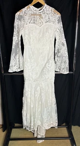 NWT Southern Fried Chics Country Mermaid Bell Sleeve Dress Bridal Gown Wedding S - Picture 1 of 9