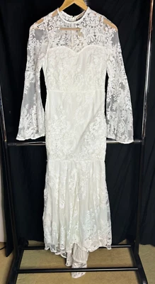 NWT Southern Fried Chics Country Mermaid Bell Sleeve Dress Bridal Gown Wedding S - Image 1 of 4