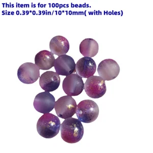 100 Pcs Glass Loose Beads Faux Etched Crystal Ball DIY Headdress Crafts 10mm - Picture 1 of 13