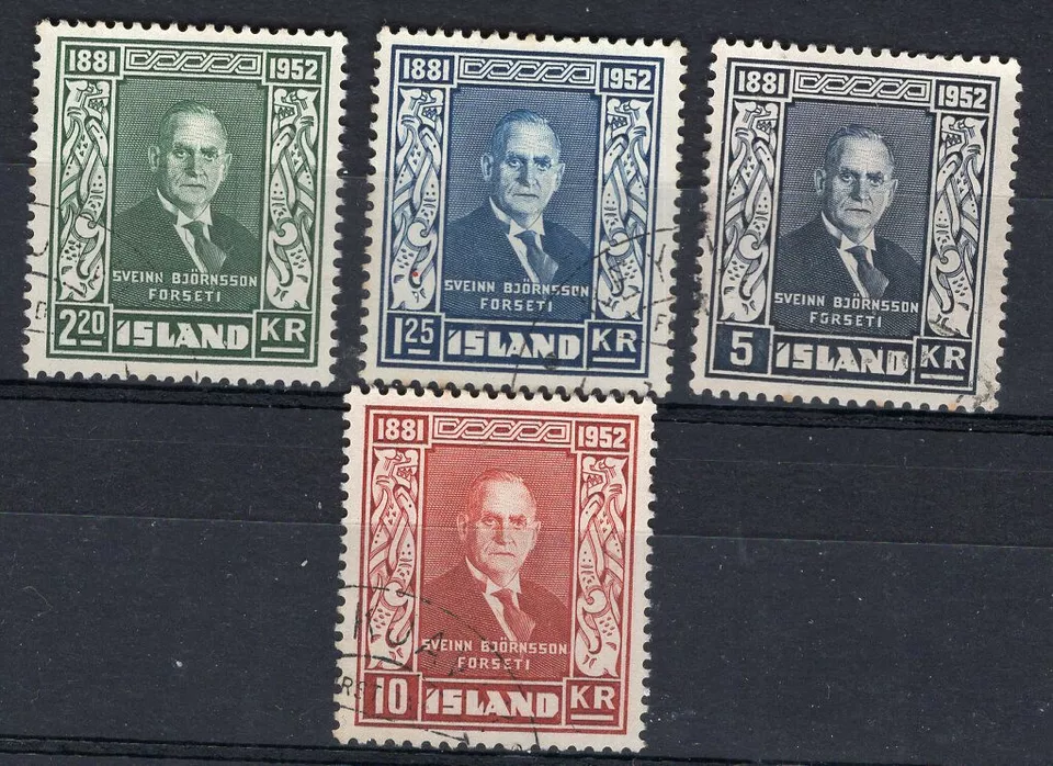 ICELAND, YV # 239/42, COMPLETE SET, 1940 USED - Image 1 of 1
