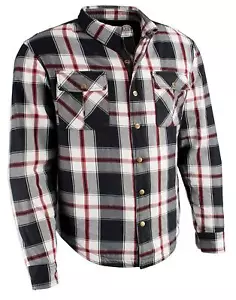 MENS MOTORCYCLE FLANNEL SHIRT SHOULDERS ELBOWS REINFORCED w/ ARAMID FIBER - SAEA - Picture 1 of 6