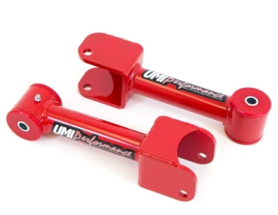 Brazos de control superiores tubulares rojos UMI 1016-R 1979-2004 Ford Mustang Foto 1 de 4