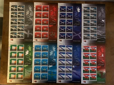 ISLE OF MAN IOM 2008 MNH SHEET x 8 INTERCELTIQUE FLAGS CELTIC COUNTRIES & EUROPA - Image 1 of 4