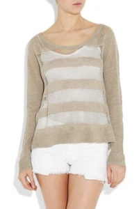 Sass and Bide Beige and Metallic Striped Knit Size Small - Picture 1 of 6