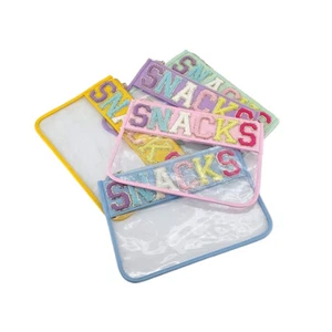 Transparent Embroidery Cloth Stickers Travel Waterproof Cosmetic Bag Organizer - Photo 1/14