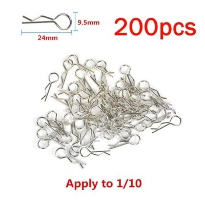 USA 200Pcs R Buckles Fixed Clips Pins Latch For 1/10 1/8 1/16 RC Cars Shell Body - Image 1 of 4