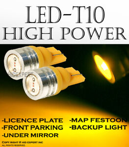 4x pc T10 LED High Power Yellow Direct Plugin Rear Side Markers light bulb R287