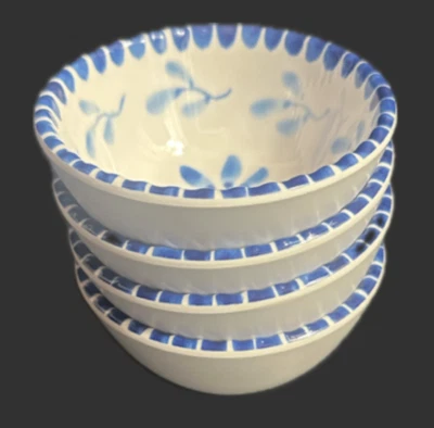 Rachel Roy Cuencos de Postre/Aperitivo Floral Azul y Blanco, Juego de 4 Foto 1 de 4