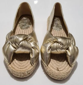 Miu Miu Knotted Open Toe Slip-on Espadrilles Shoes Gold uk 4 eu 37 - Picture 1 of 8