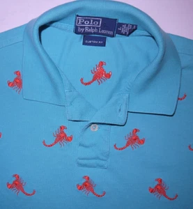 Herren GUC Polo by RALPH LAUREN Custom Embroidered Scorpion Poloshirt Größe L - Bild 1 von 4