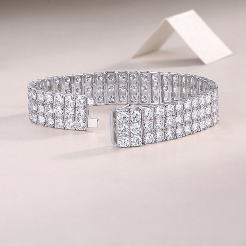 VALENTINO Luxury 4mm Moissanite Tennis Bracelet Women 925 Sterling Silver GRA PASS TESTER
