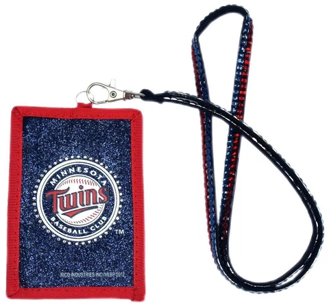 Minnesota Twins Beaded Lanyard Wallet [NEW] Jewelery Necklace ID Holder Cover