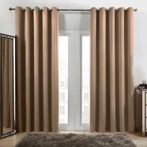 Dreamscene Eyelet Blackout Curtains PAIR of Thermal Ring Top Ready Made Luxury