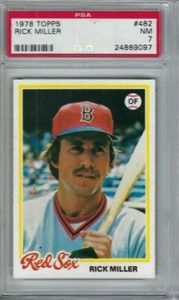Tarjeta de béisbol Topps 1978 #482 de Rick Miller de los Medias Rojas de Boston clasificación PSA 7 - Imagen 1 de 1