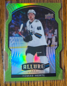 Tomas Hertl - 2020-21 Upper Deck Allure Lime Green Die-Cut #/99 No.45 - Sharks