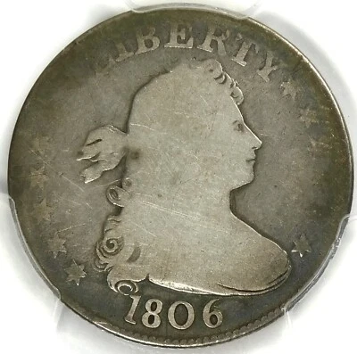 🥶❤️🤍💙🇺🇸PCGS G04 1806 CUARTO BUSTO DRAPEADO Foto 1 de 3