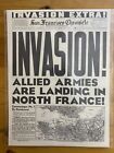TITRE JOURNAL VINTAGE ~ 2E GUERRE MONDIALE ARMÉE FRANCE INVASION JOUR J WWII 1944