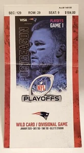 TOM BRADY LAST NEW ENGLAND PATRIOT 2020 WILD CARD GAME TITAN PLAYOFF TICKET STUB - Picture 1 of 3
