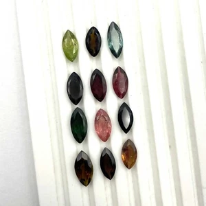 Natural Multi Tourmaline Marquise Cut Gemstone 7 Pcs 6*11-6.50*13.50 MM 11 CT - Picture 1 of 5