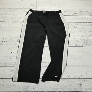 VINTAGE Nike Track Pants Youth Large Black Woven Lightweight Warm Up - Picture 1 of 7