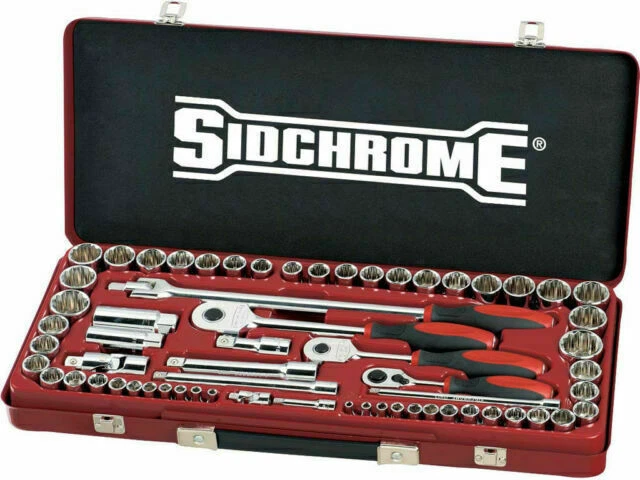 Sidchrome SCMT19120 1/4″, 3/8″ & 1/2" Socket Set - 64 Piece