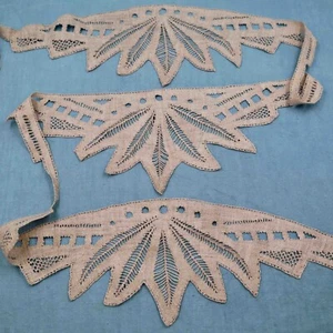 Mantel de encaje antiguo de encaje hecho a mano francés bobina de lino encaje - Imagen 1 de 9