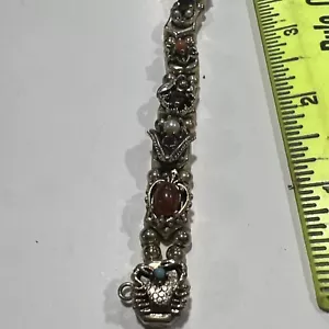 50er Jahre Antik Revival Strass Perlen Schmuck Plättchen Bettelarmband Goldette? - Bild 1 von 17