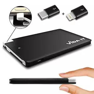Tragbar Extern PowerBank Akku Ladegerät für iPhone Android USB C Kabel Handy - Bild 1 von 8