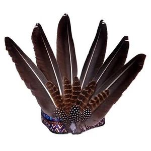 Indian Headwear Feather Headdress for Mardi Gras Fancy - Picture 1 of 6