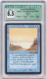 Graded Signed Land Equilibrium CGC 8.5 Legends Artist Jesper Myrfors MTG Magic! - Picture 1 of 2