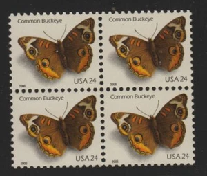 2006 Buckeye butterfly Sc 4000 MNH block of 4 limited printing WAG, 150K sheets  - Picture 1 of 1