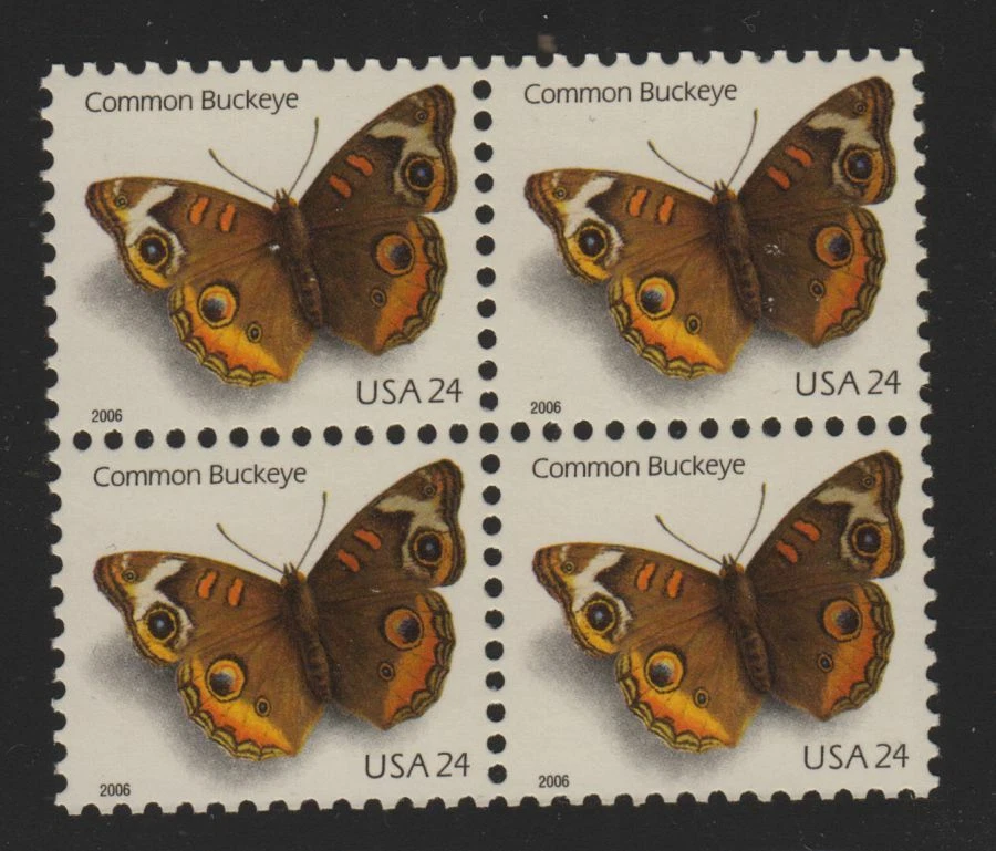 2006 Buckeye butterfly Sc 4000 MNH block of 4 limited printing WAG, 150K sheets  - Image 1 of 1