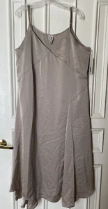 Worthington seidiges Maxikleid Gr. XXL champagner/treibholz ärmellos klassisch - Bild 1 von 6