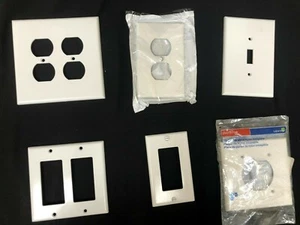 Miscellaneous White Wall Plates, Qty 6 - Picture 1 of 7