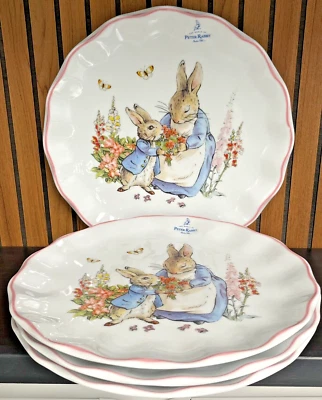 Juego ~ 4 platos de cena Beatrix Potter ZB Peter Rabbit Easter Bunny 11" vieira NUEVO Foto 1 de 4