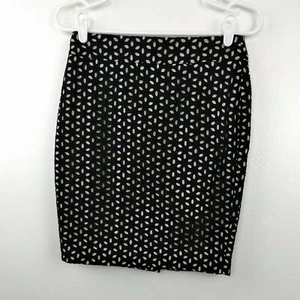 Ann Taylor LOFT Petites Skirt 2P Black Beige Eyelet Pencil Straight Career work - Picture 1 of 8