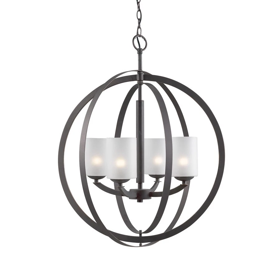 Woodbridge Mirage 4-Light Chandelier, Sand Blasted Glass - 14320MEB-C10455 Foto 1 de 1