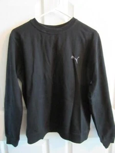 Black PUMA Long Sleeve Crew Neck Pullover Sweatshirt Size Small - Picture 1 of 1