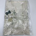 Christmas Holiday Table Cloth 33" x 33" White Gold Green New