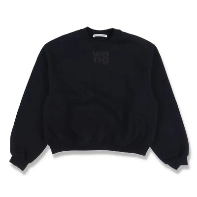 Sudadera Alexander Wang Negra Puff Logo Terry Algodón | Talla XS PRECIO DE VENTA SUGERIDO POR EL FABRICANTE $295 Foto 1 de 4