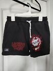 Lurking Class by Sketchy Tank Embroidered Flaming Skull Shorts - Black Size XS