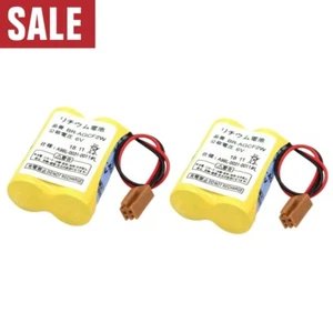 2x BR-AGCF2W 6V 2200mAh PLC Fanuc System Battery A98L-0031-0011 with Brown Plug - Picture 1 of 6